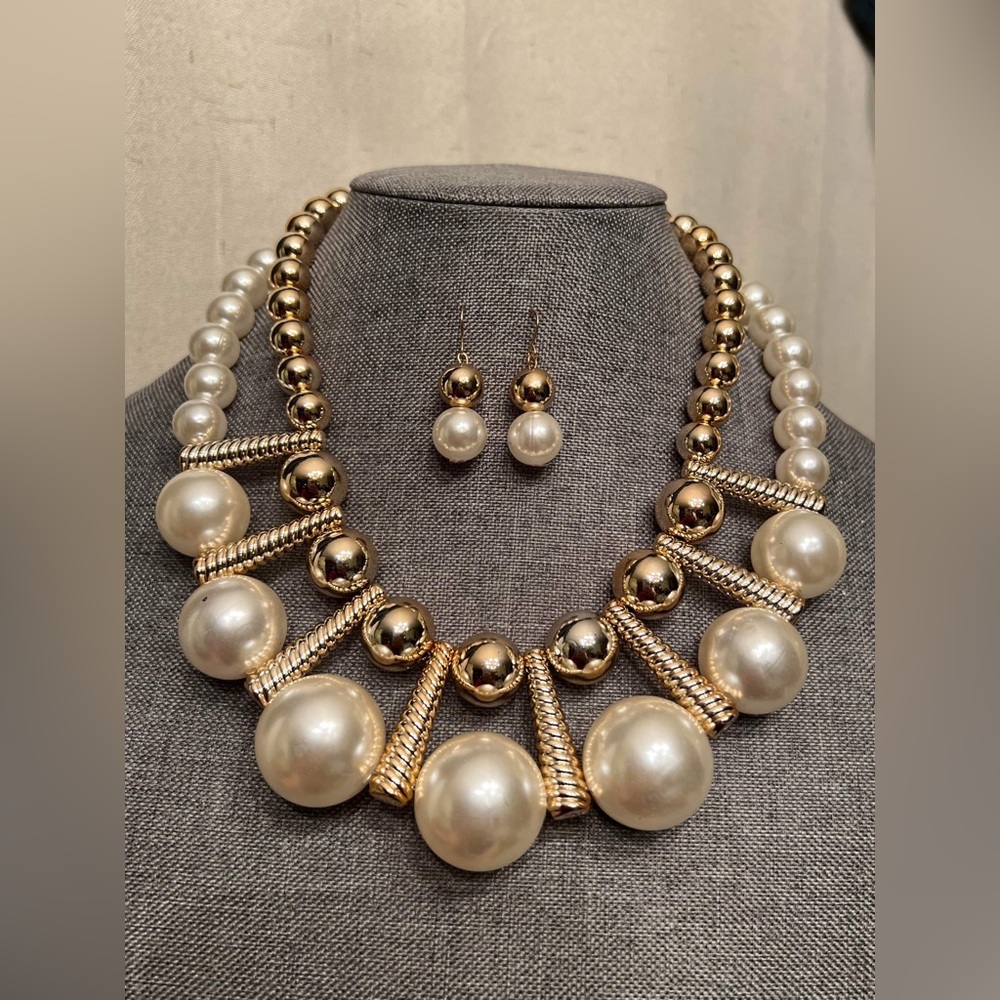 30mm ivory pearl necklace,plastics pearl necklace,light weight pearl necklace,